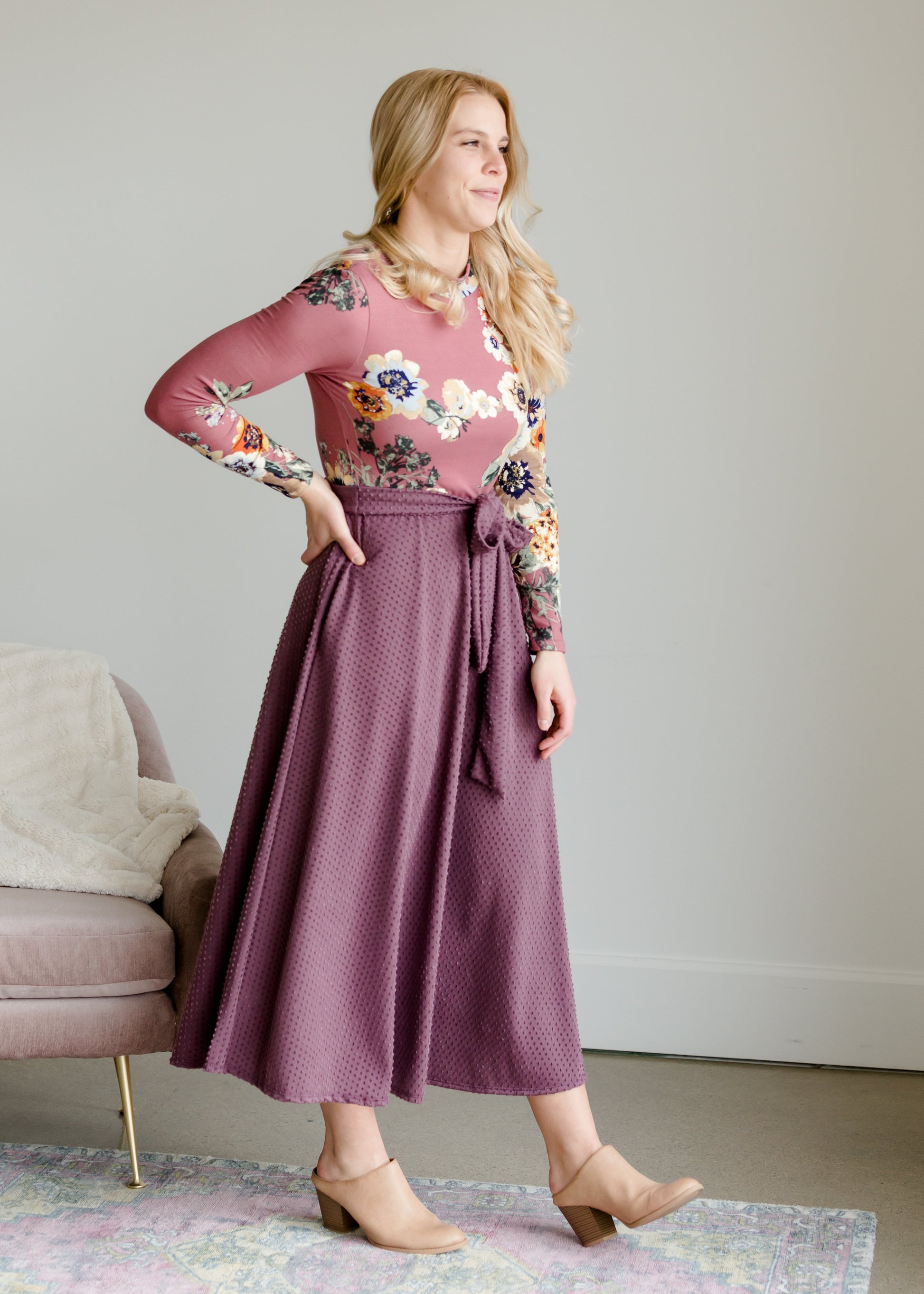 Swiss Dot Floral Midi Dress - FINAL SALE Dresses