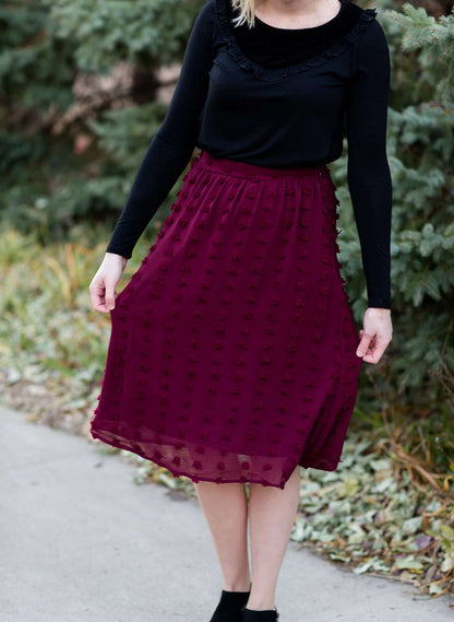 Swiss Dot Midi Skirt Skirts