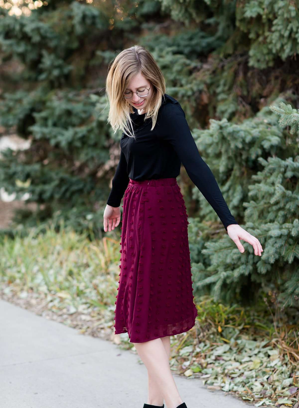 Swiss Dot Midi Skirt Skirts