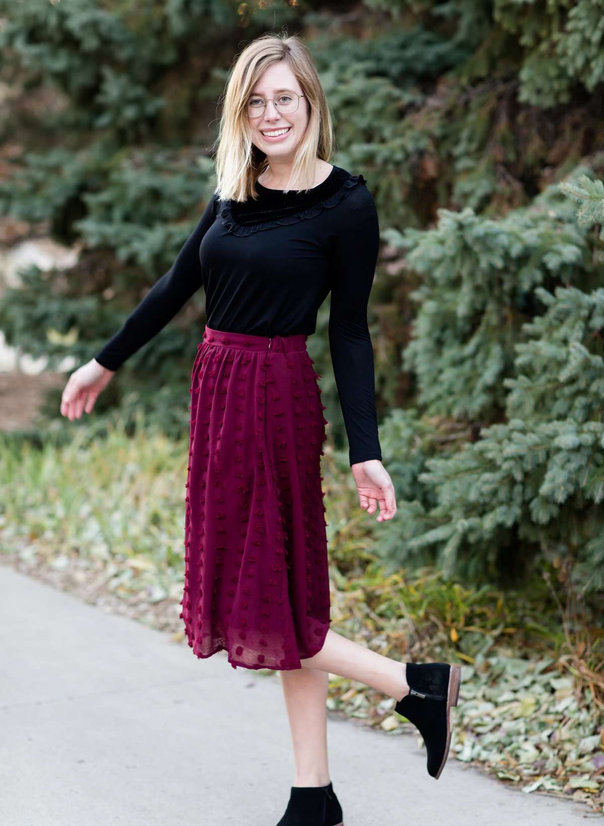 Swiss Dot Midi Skirt Skirts