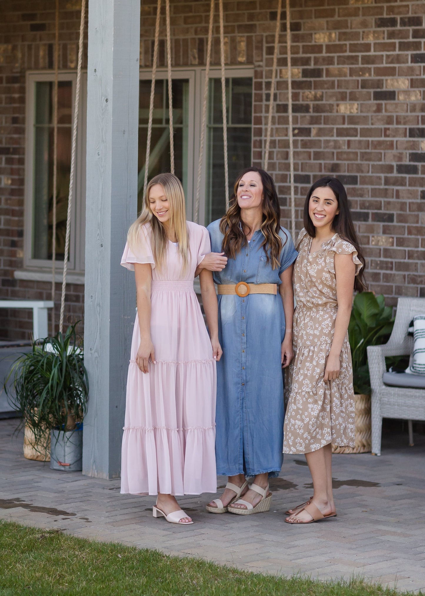 Tan Floral Print Ruffled Maxi Dress - FINAL SALE Dresses