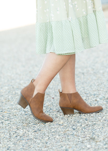 Tan Suede Bootie with Heel - FINAL SALE Shoes