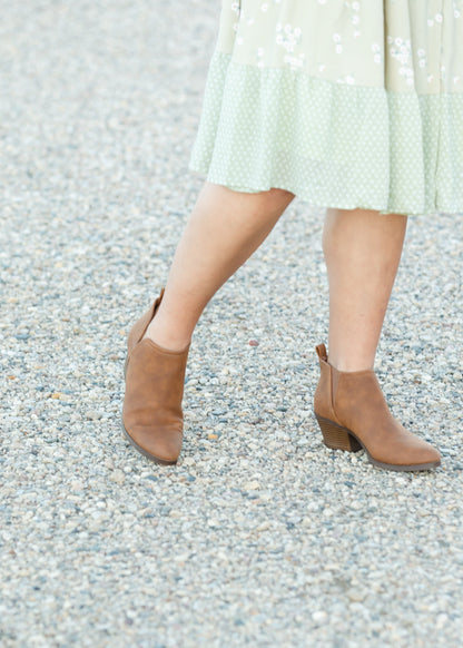 Tan Suede Bootie with Heel - FINAL SALE Shoes