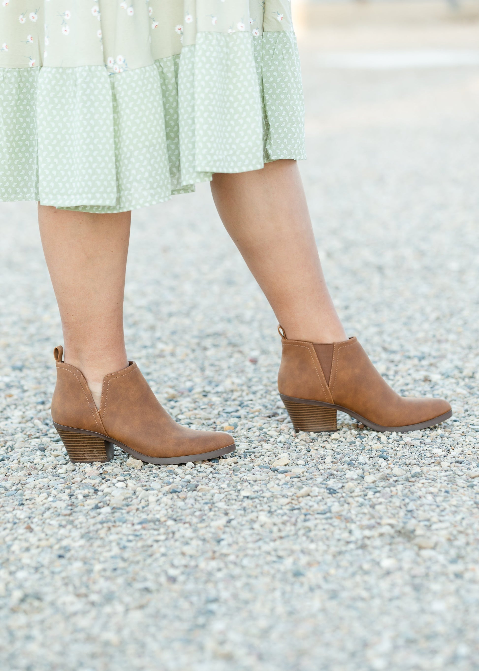 Tan Suede Bootie with Heel - FINAL SALE Shoes