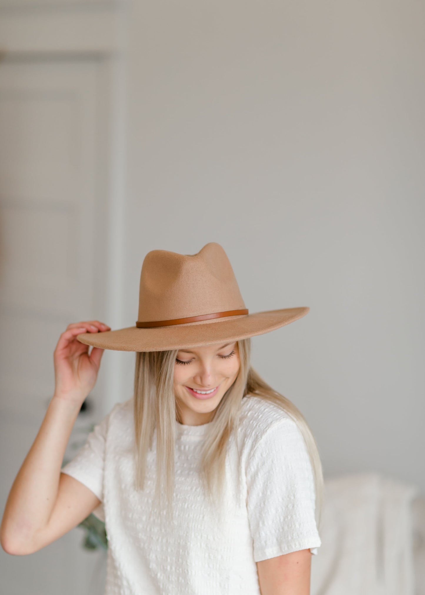 Tan Wide Brim Hat Accessories