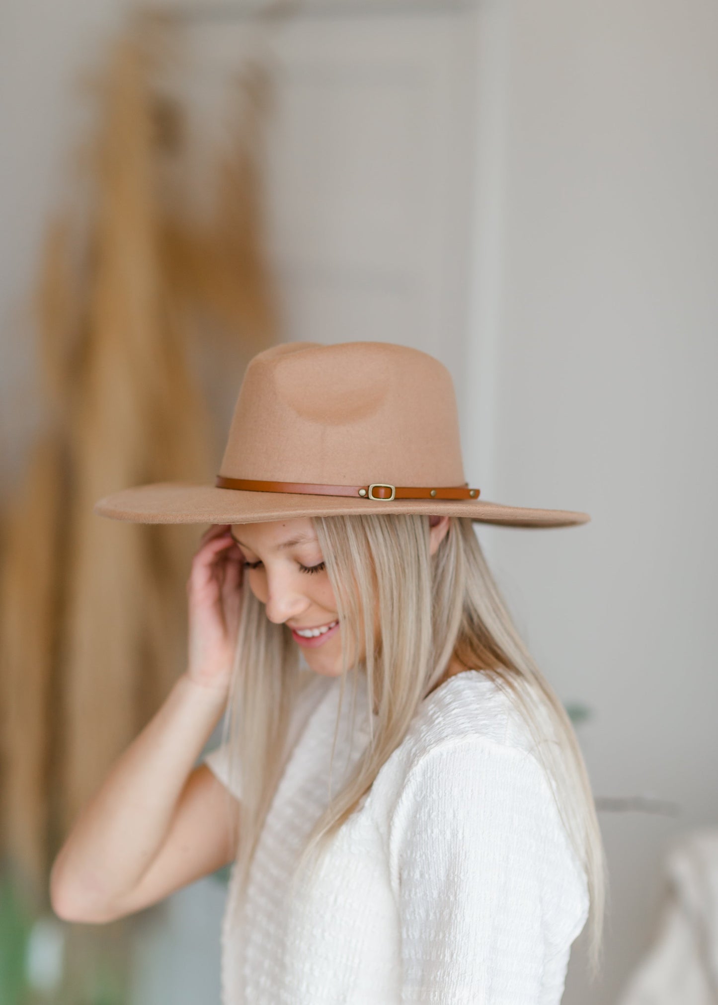 Tan Wide Brim Hat Accessories