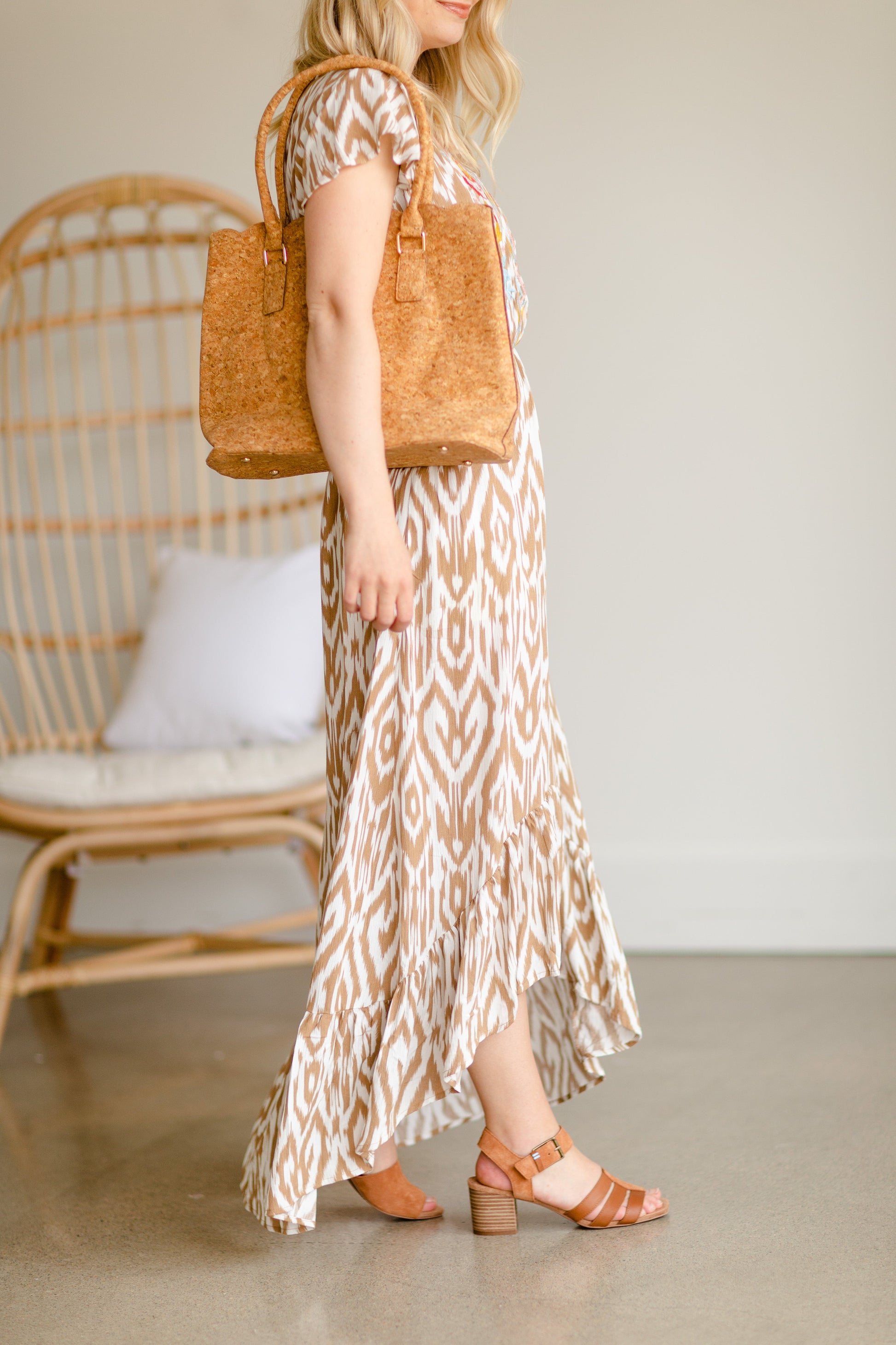 Taupe Embroidered Hi-Lo Maxi Dress - FINAL SALE Dresses