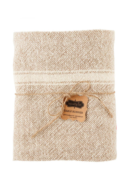 Taupe Woven Grain Sack Runner Home & Lifestyle