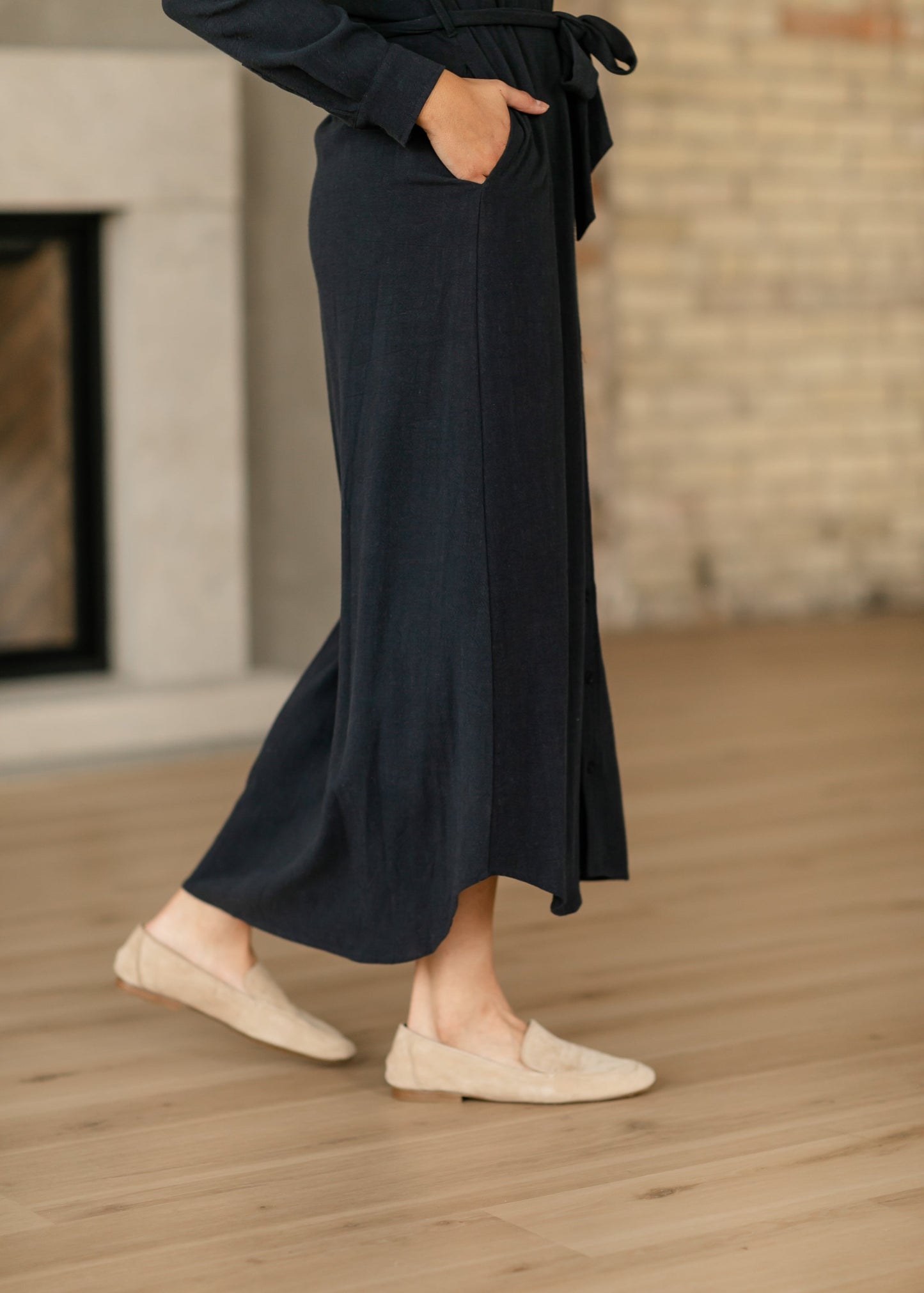 The Essential Long Sleeve Linen Shirt Dress IC Dresses