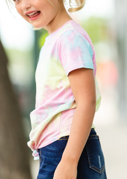 Tie Dye Tie Front Tee - FINAL SALE Girls