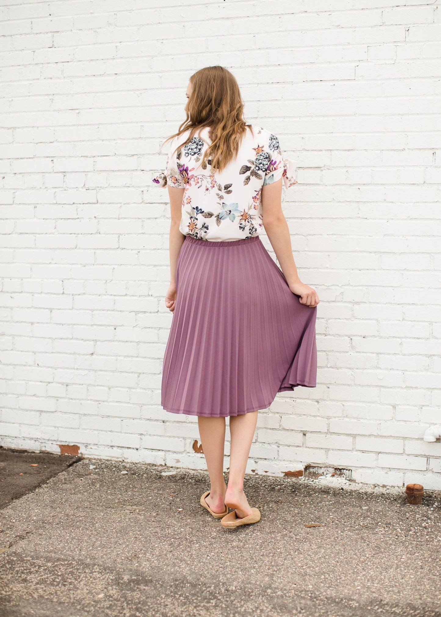 Tie Sleeve Foral Blouse Tops