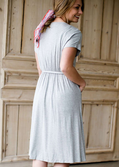 Tie Waist Knit Midi Dress Dresses