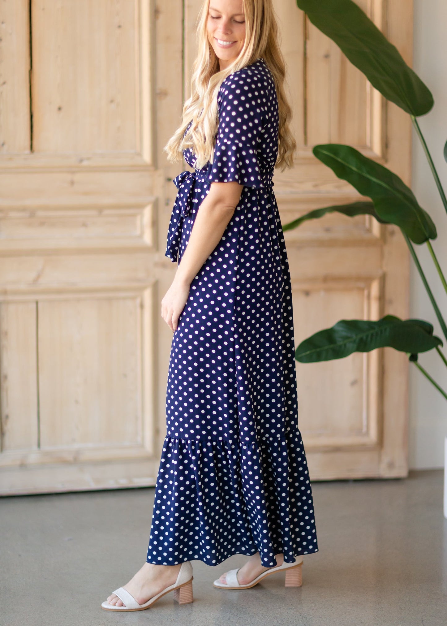 Tie Waist Polka Dot Maxi Dress - FINAL SALE Dresses