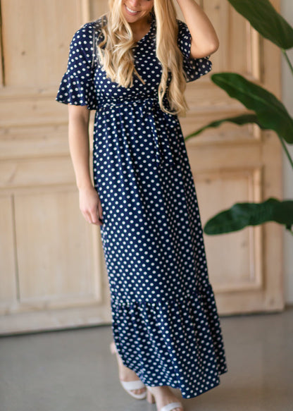 Tie Waist Polka Dot Maxi Dress - FINAL SALE Dresses