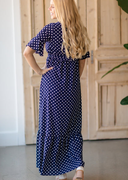 Tie Waist Polka Dot Maxi Dress - FINAL SALE Dresses