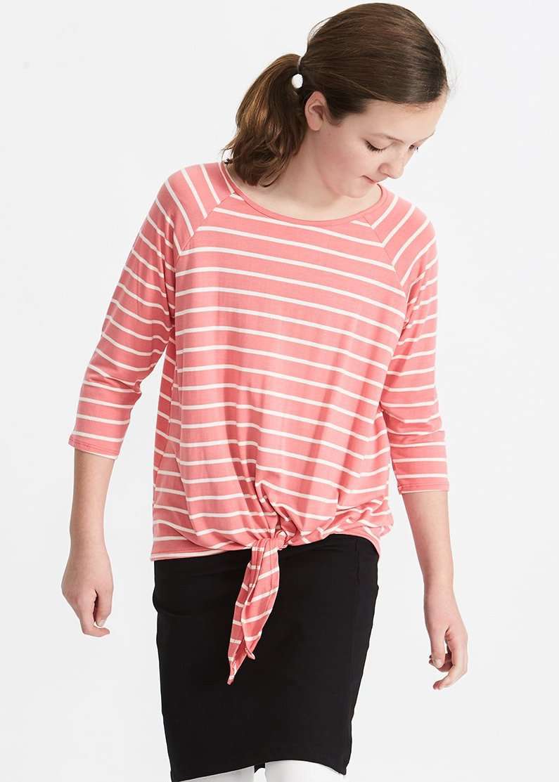 Tiefront Stripe Top - FINAL SALE Tops