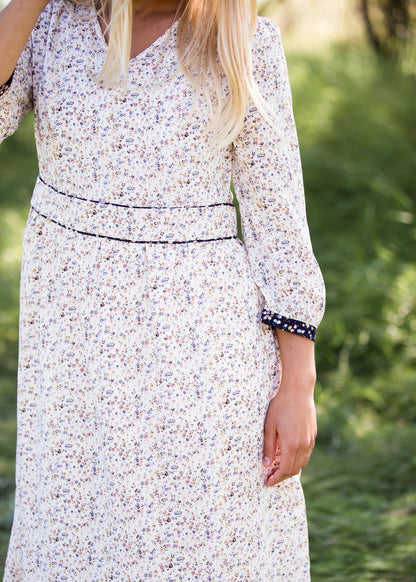 Tiny Floral Detail Midi Dress - FINAL SALE Dresses