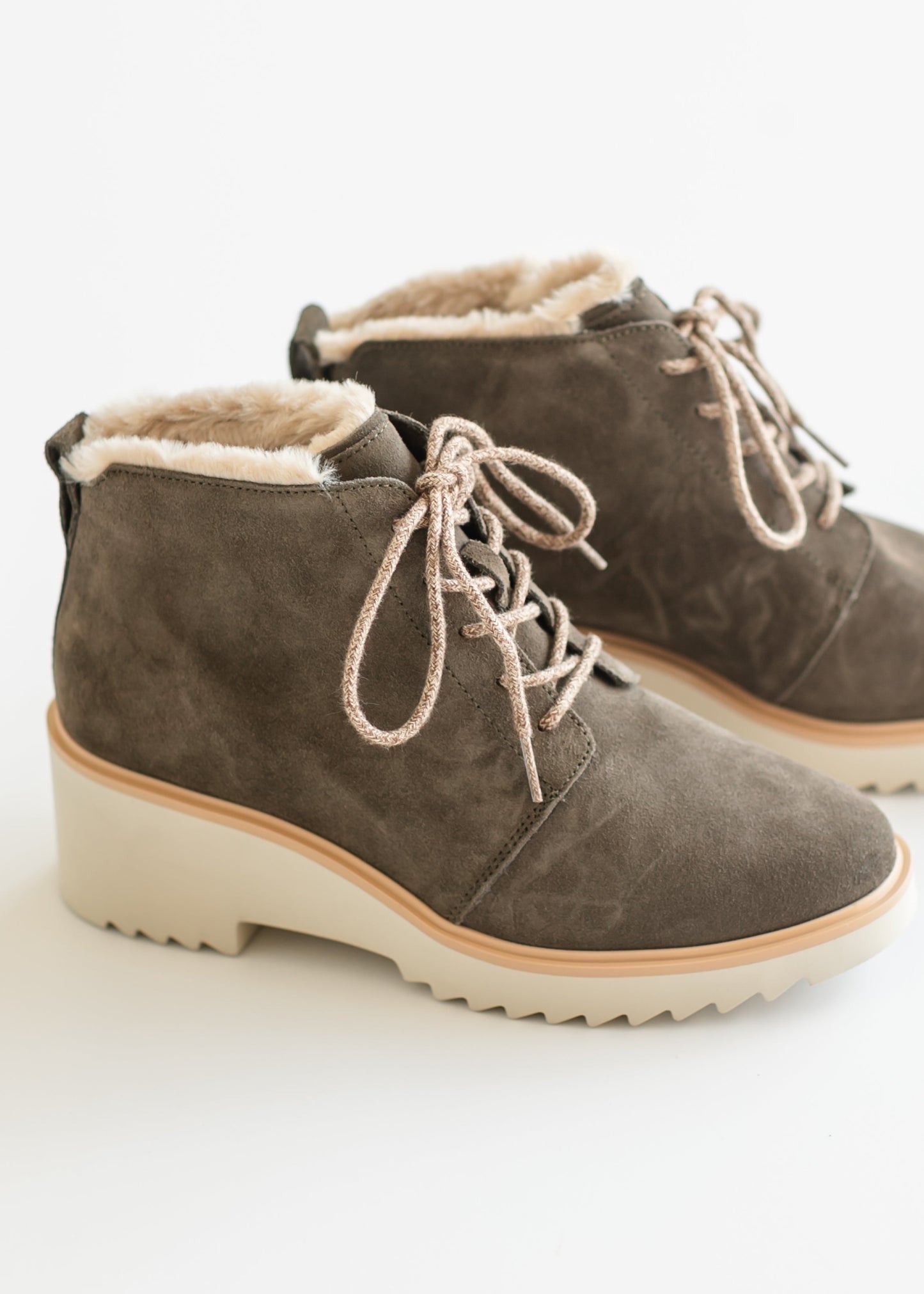 TOMS® Maude Suede Lace Up Wedge Boot Shoes