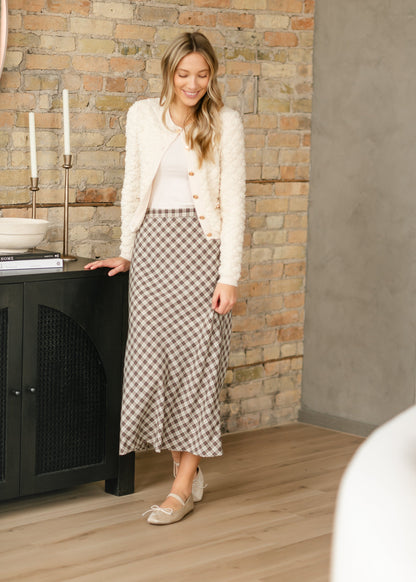 Topanga Brown Plaid Slip Skirt FF Skirts