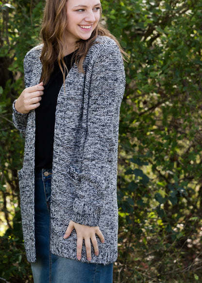 Tri-Tone Textured Open Cardigan - FINAL SALE Layering Essentials