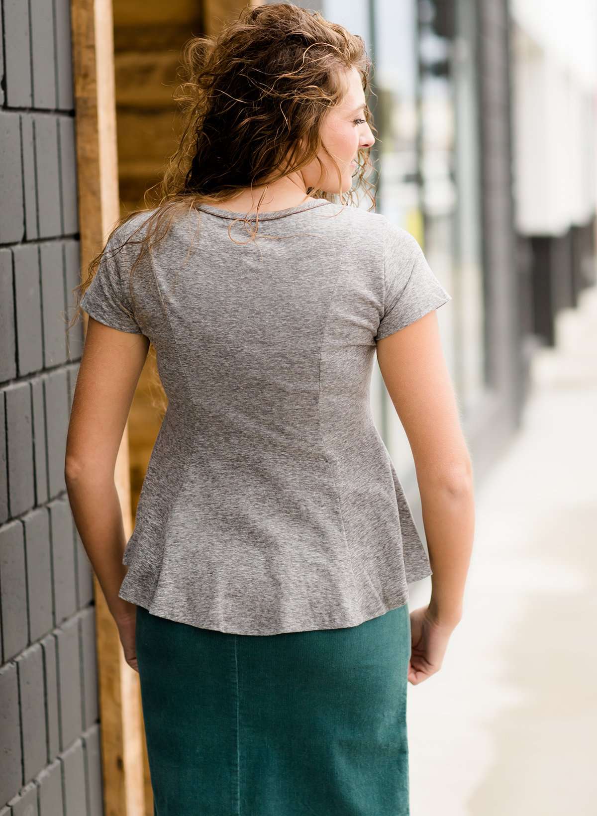 Trimmed Peplum Tee - FINAL SALE Tops