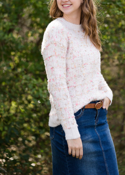 Tweed Textured Cozy Sweater - FINAL SALE Tops