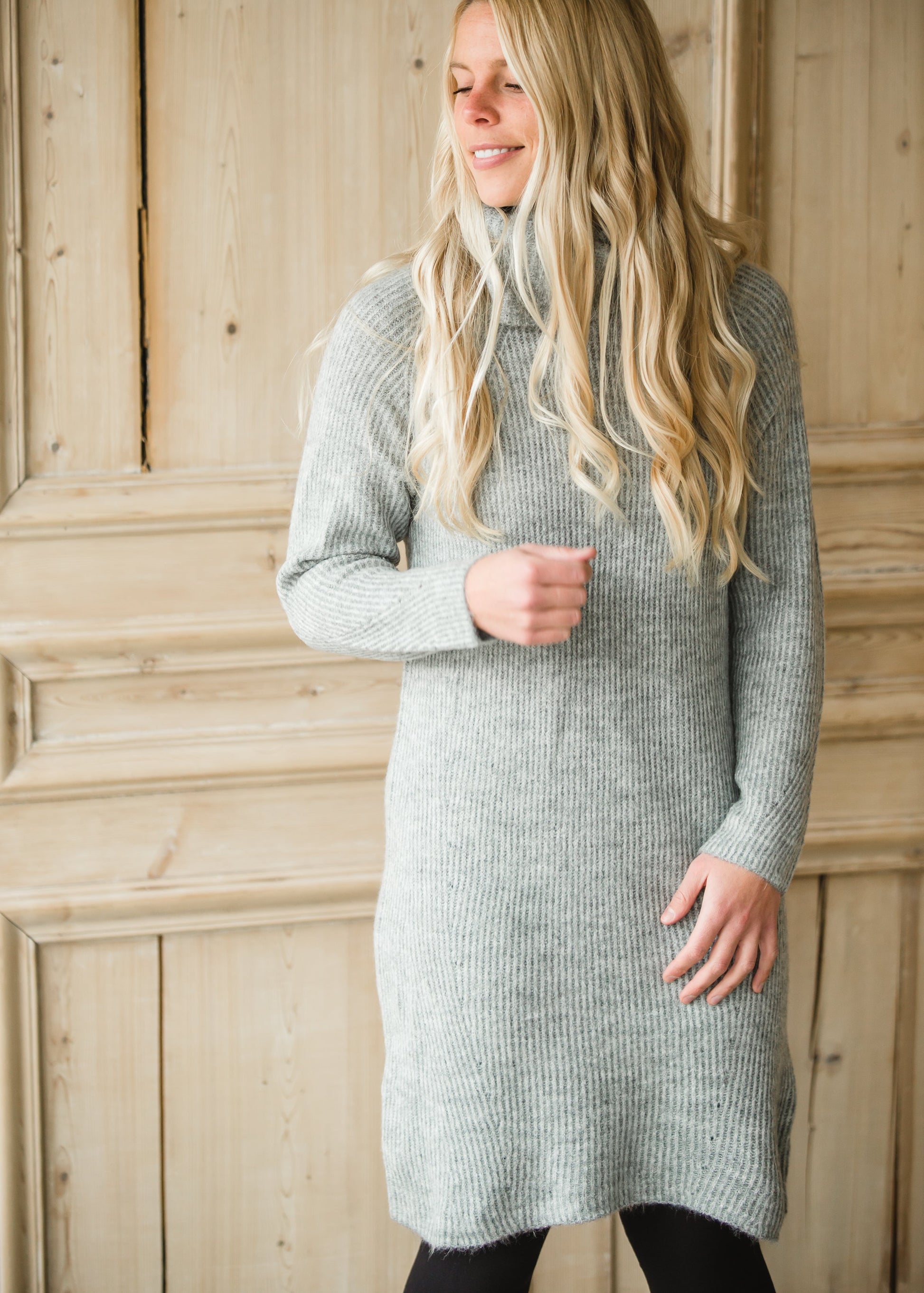 Two Tone Gray Sweater Dress - FINAL SALE Dresses