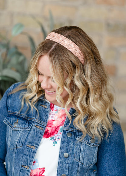 Vegan Leather Patterned Headband Accessories