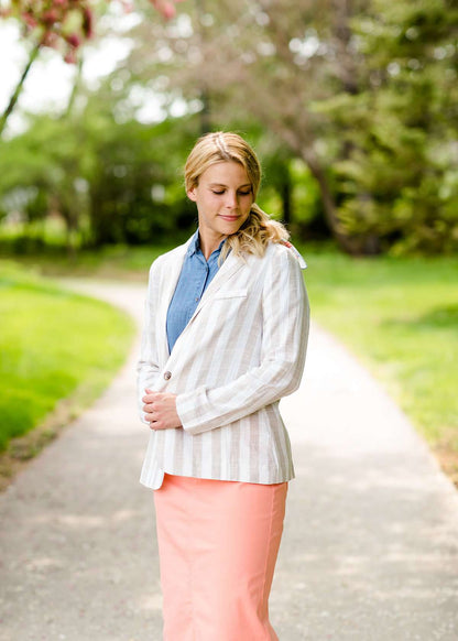 Vertical Striped Blazer Jacket - FINAL SALE Layering Essentials