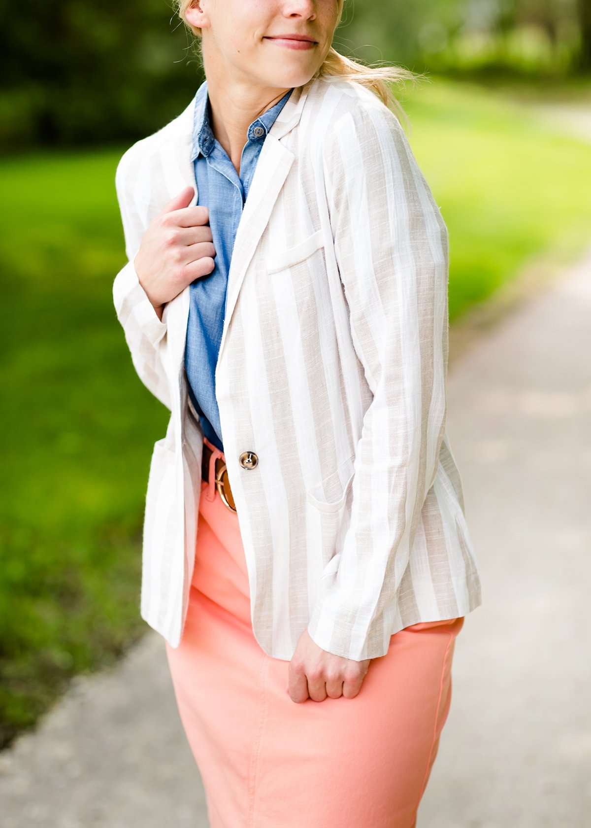 Vertical Striped Blazer Jacket - FINAL SALE Layering Essentials