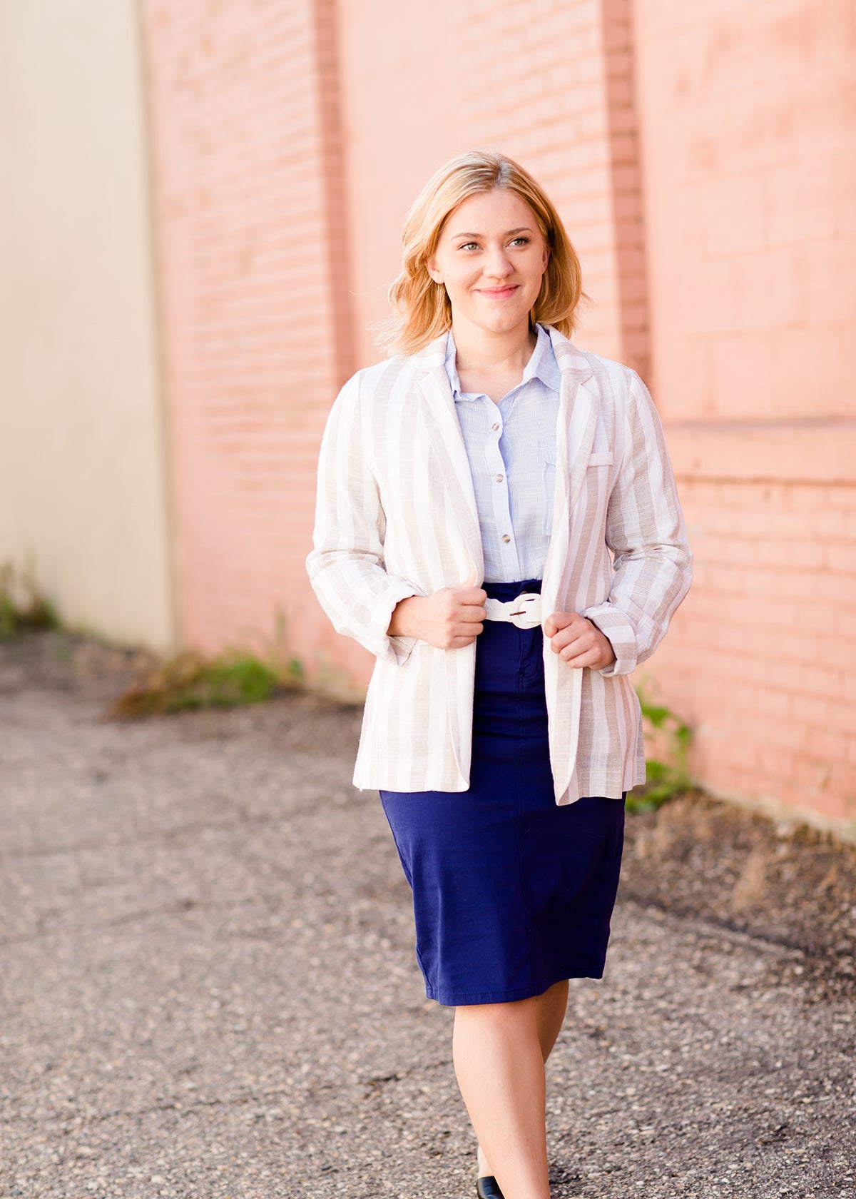 Vertical Striped Blazer Jacket - FINAL SALE Layering Essentials