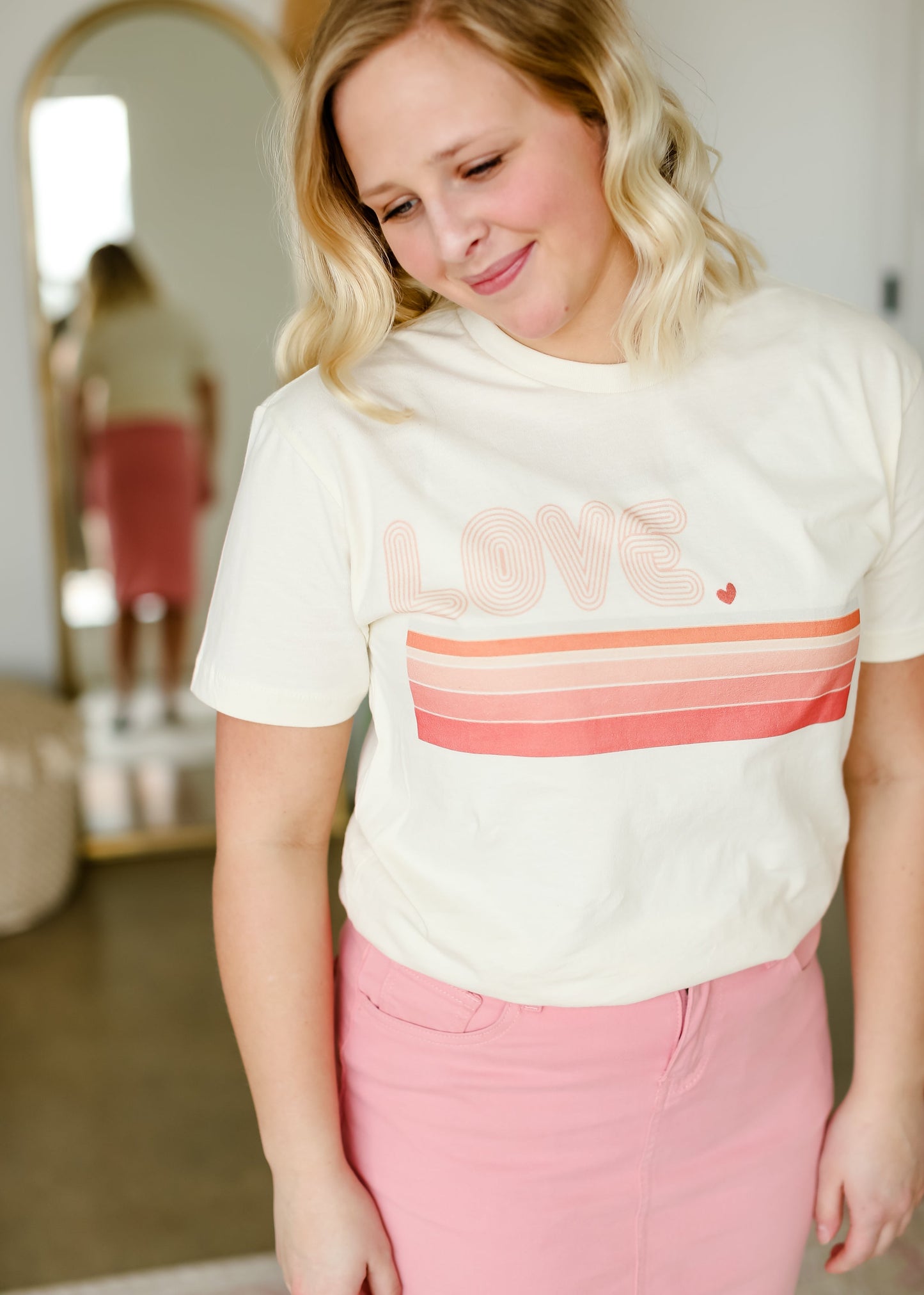 Vintage Love Lines Graphic Tee Tops