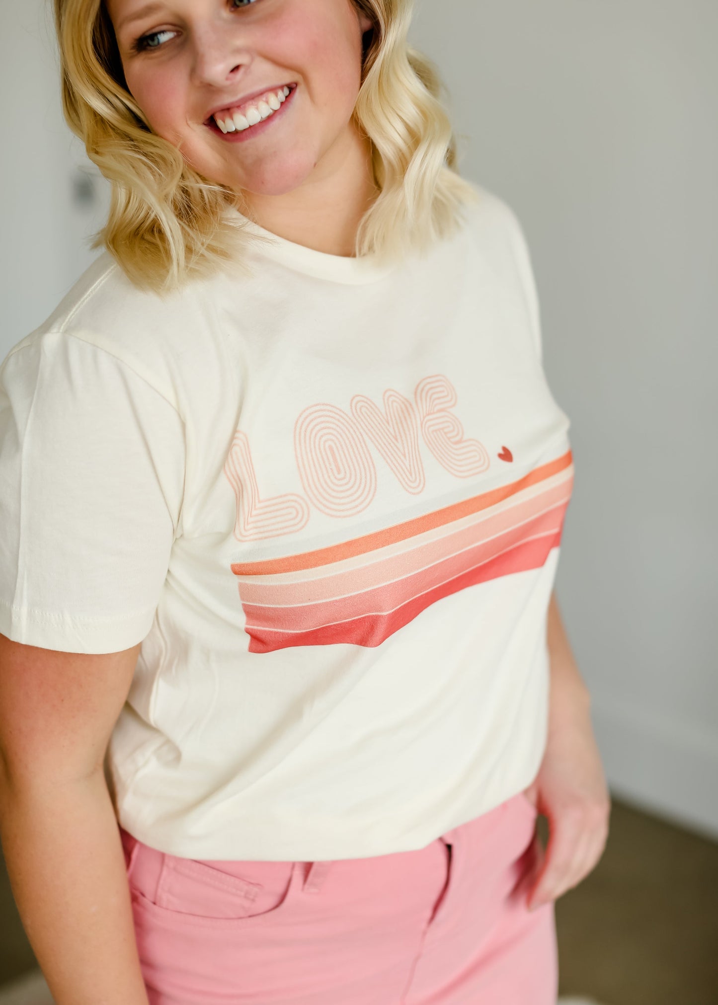 Vintage Love Lines Graphic Tee Tops