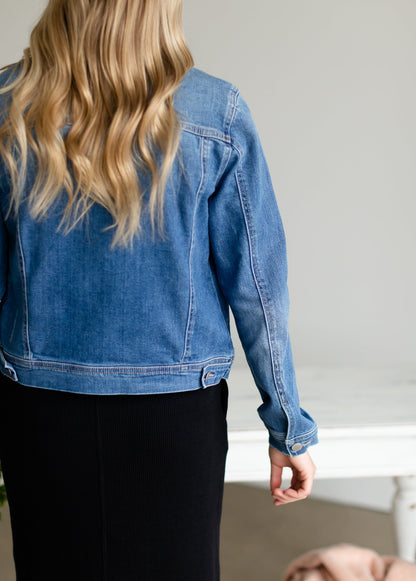 Vintage Washed Jean Jacket Tops