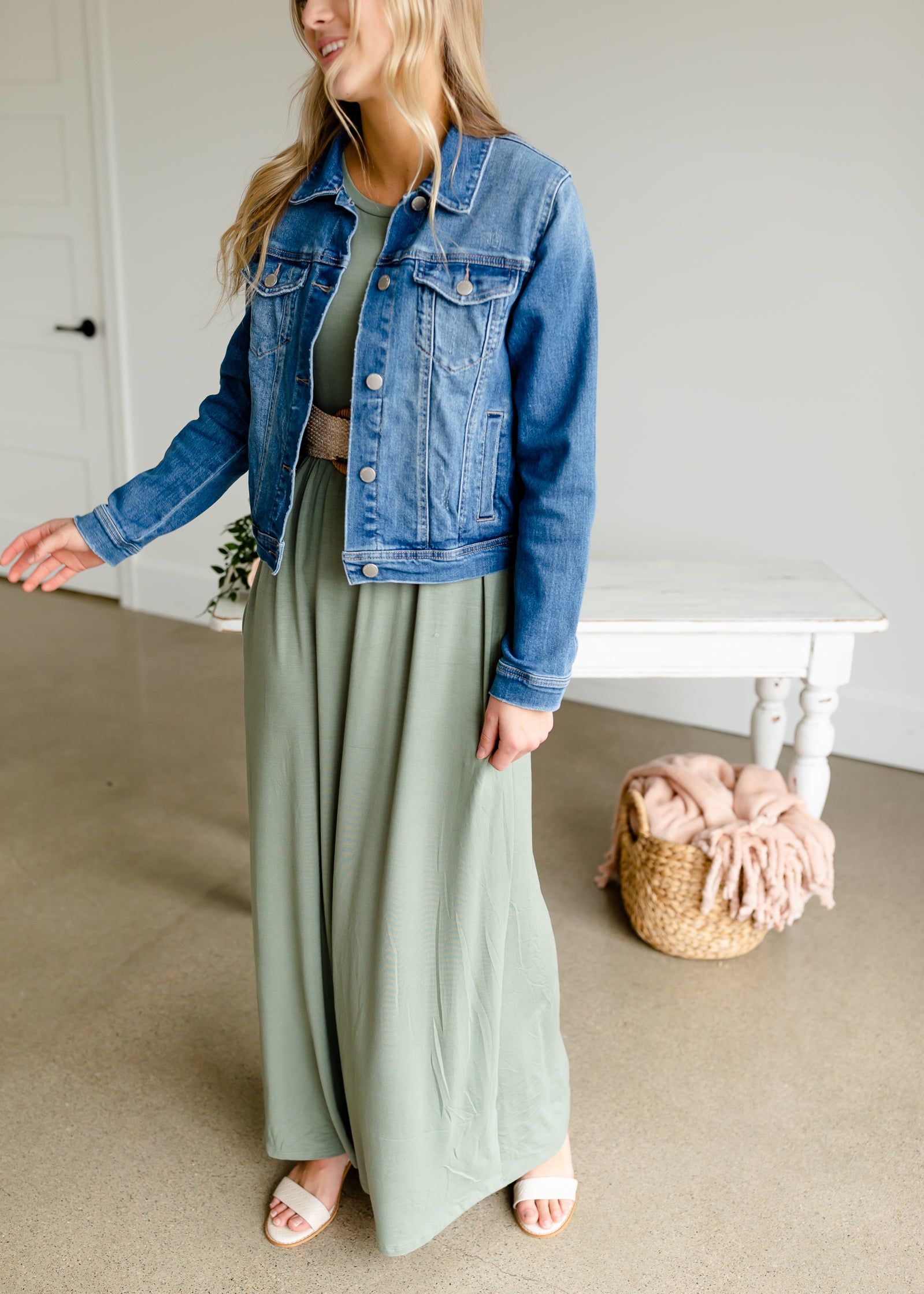 Vintage Washed Jean Jacket Tops