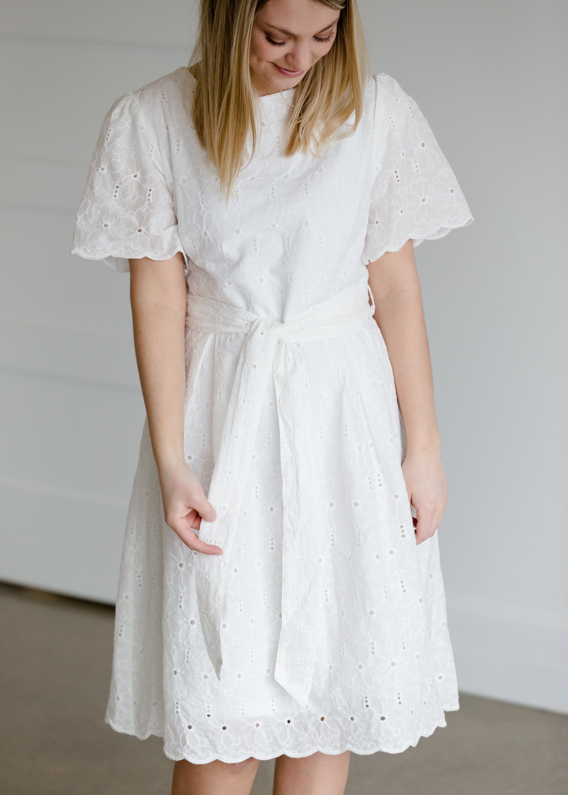 White Lace Detailed Midi Dress - FINAL SALE Dresses