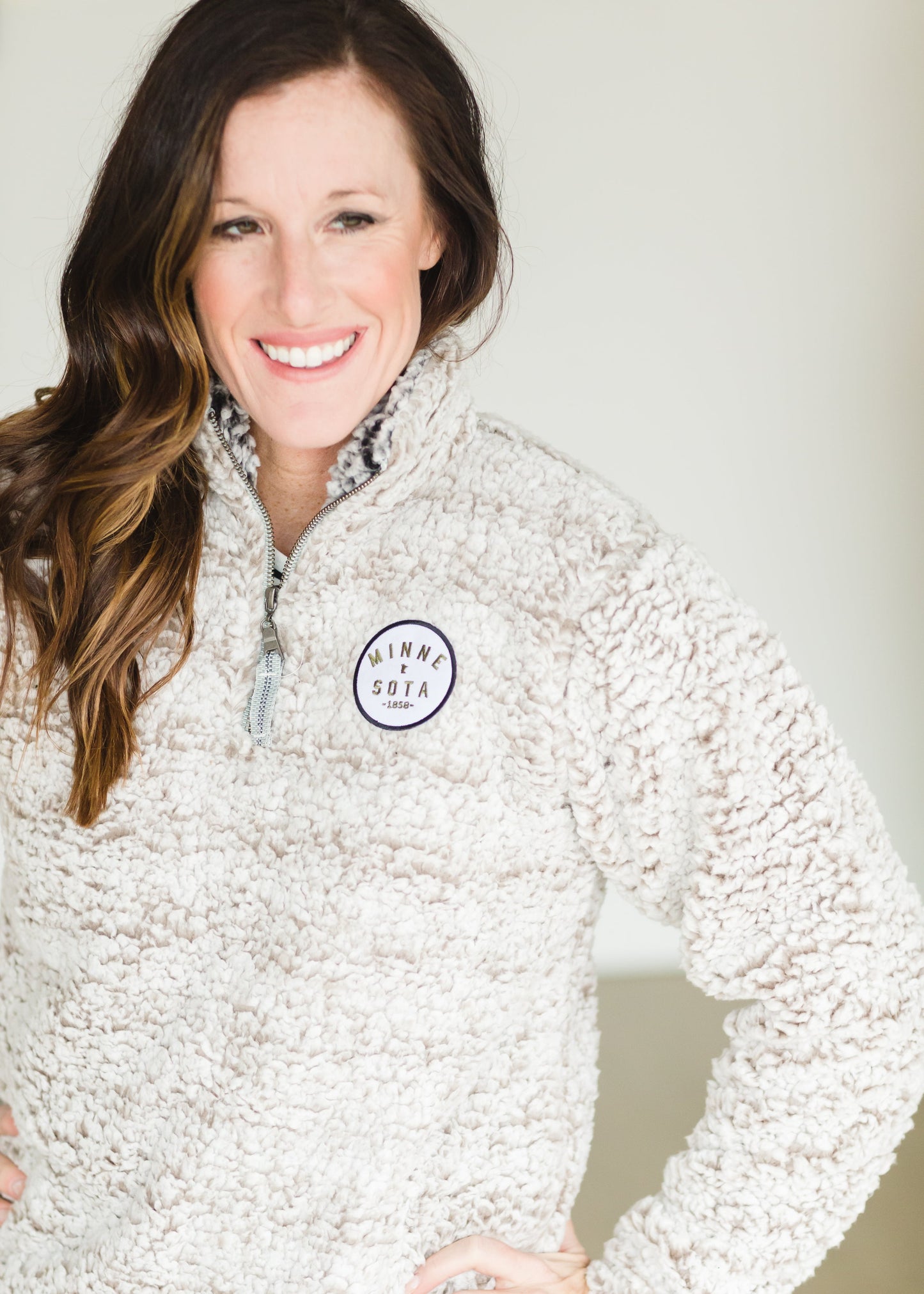 Women's Mocha Lutsen 1/4 Zip Sherpa - FINAL SALE FF Tops