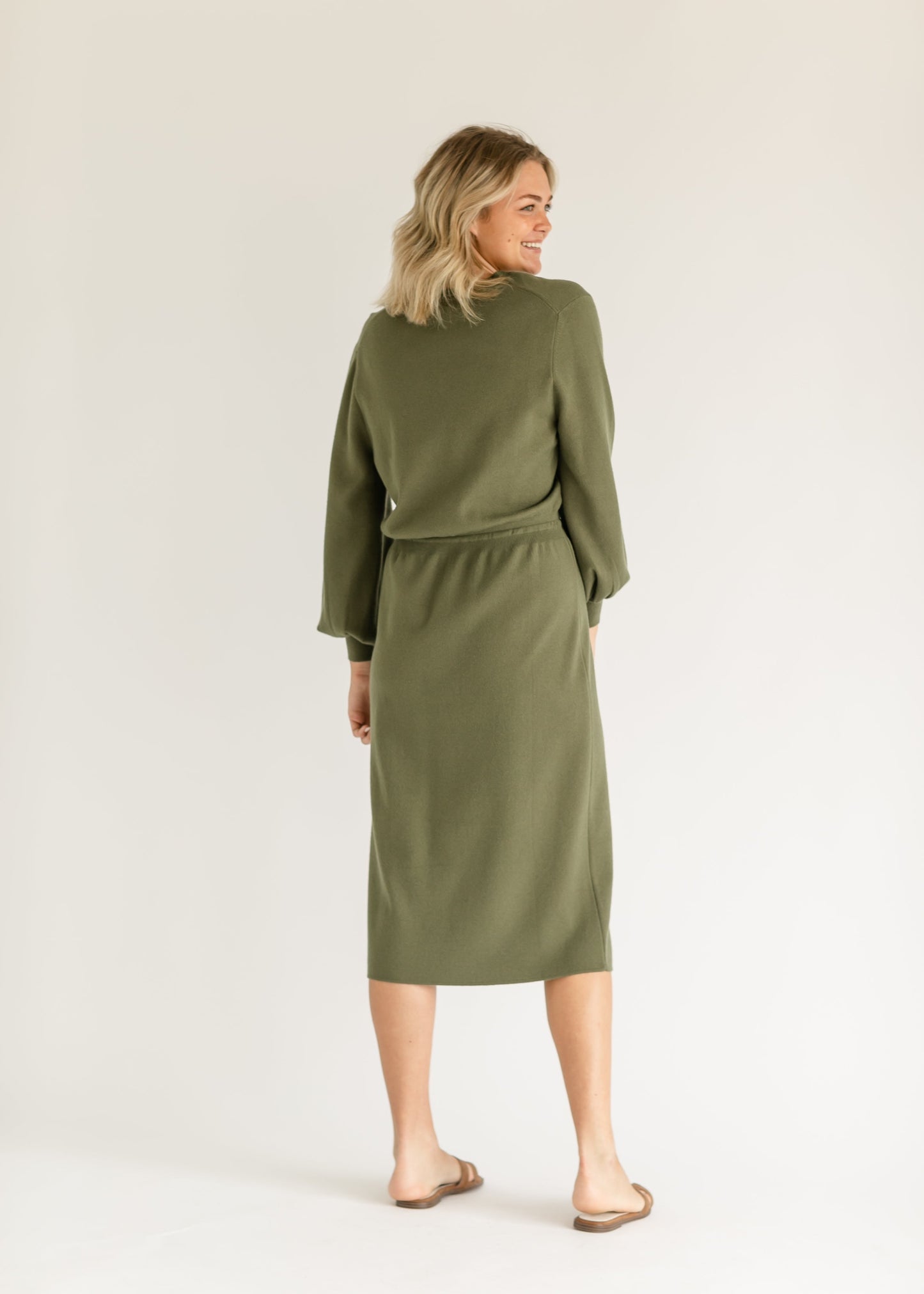 Wren Long Sleeve V-Neck Sweater Dress IC Dresses