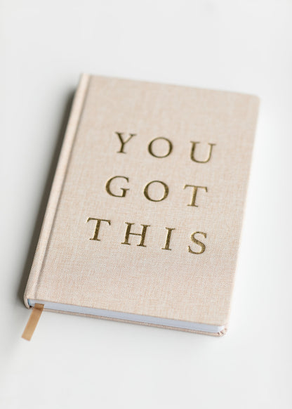 You Got This - Tan and Gold Foil Fabric Journal Gifts