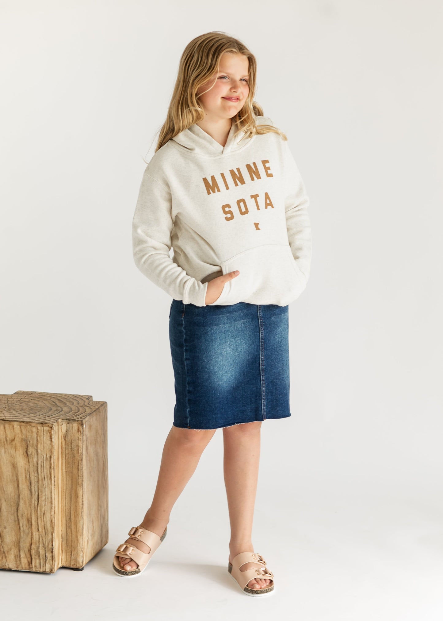 Youth Minnesota Heather Hooded Sweatshirt FF Girls