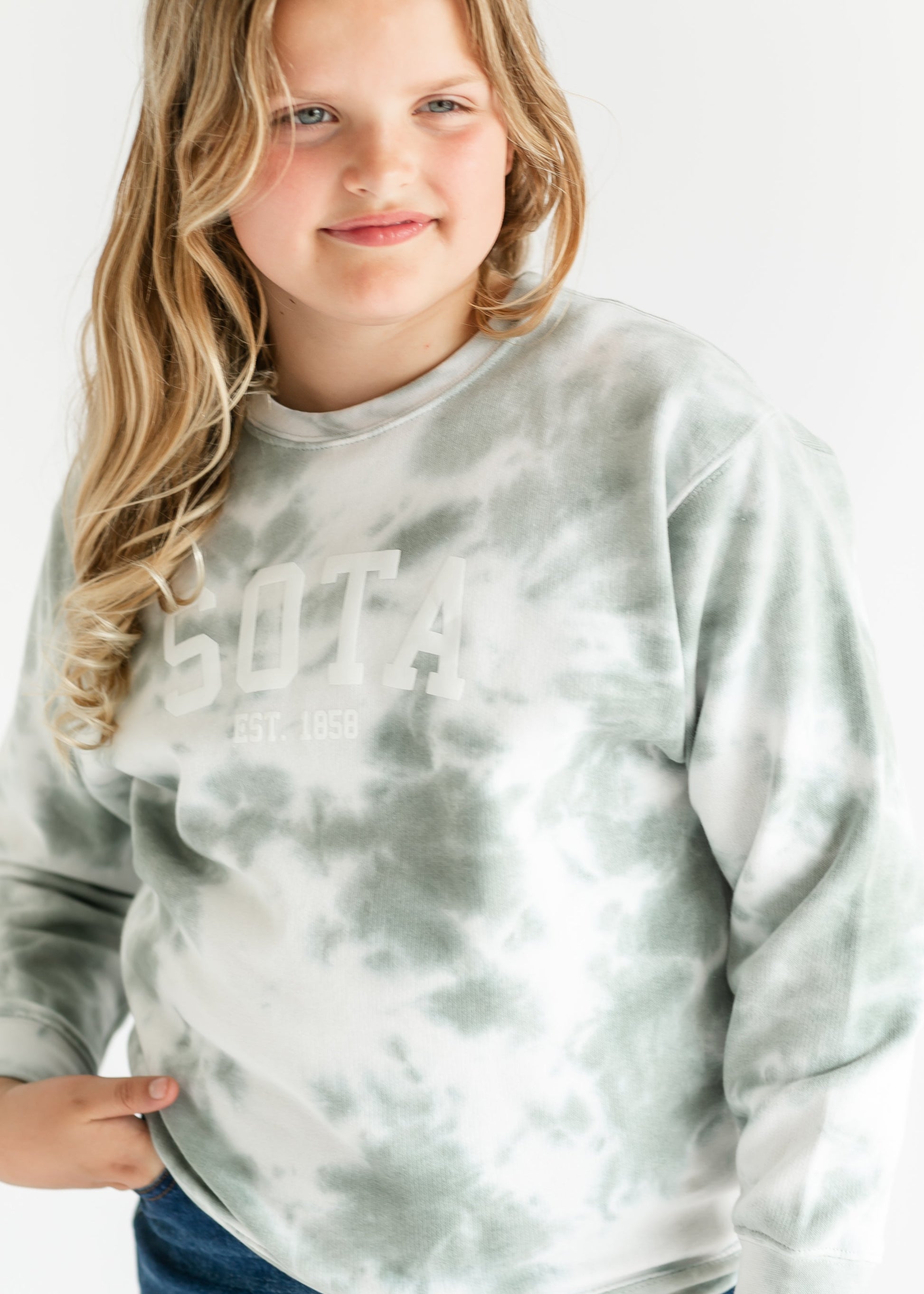 Youth Watercolor Pine Sota Crewneck Sweatshirt FF Girls