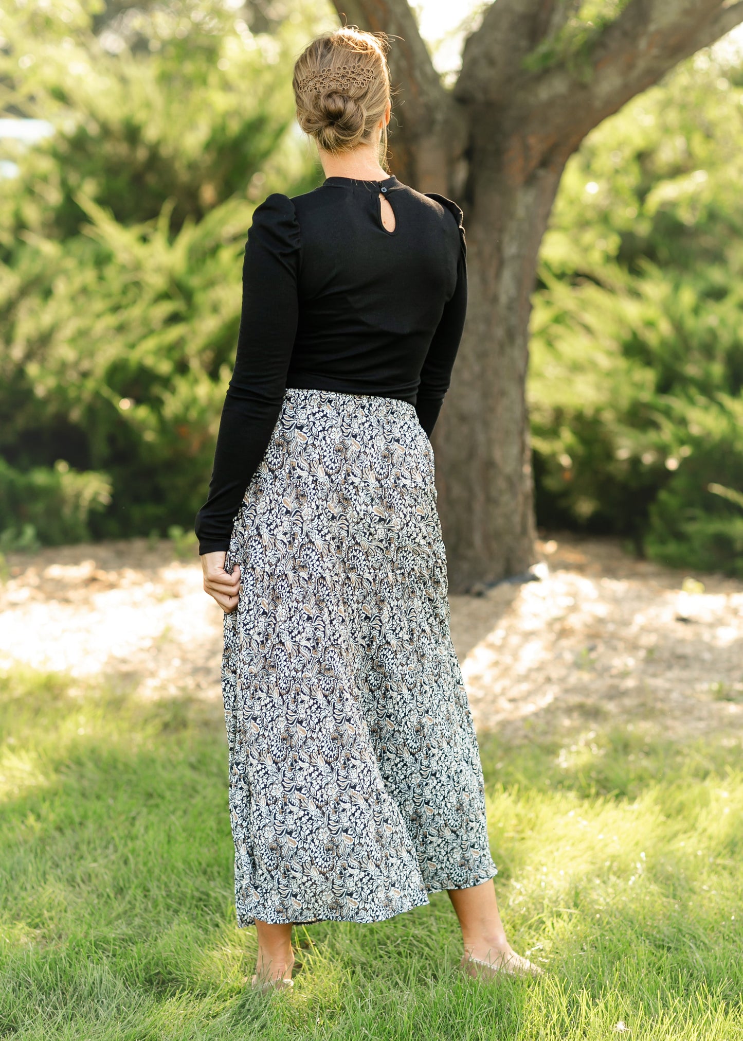 Zendaya Reva Block Tiered Maxi Skirt FF Skirts