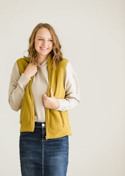 Zip Up Cozy Sherpa Vest - FINAL SALE FF Tops