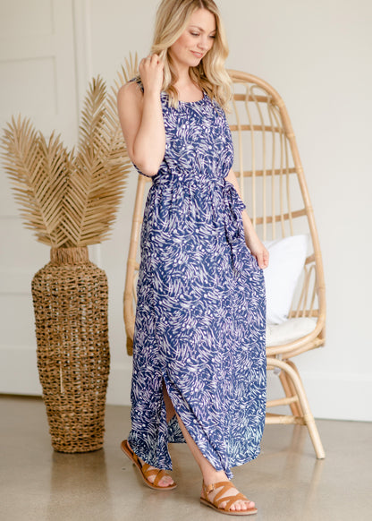 Abstract Print Navy Maxi Dress - FINAL SALE Dresses