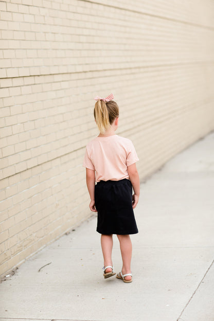 Girls Peach Graphic Tee