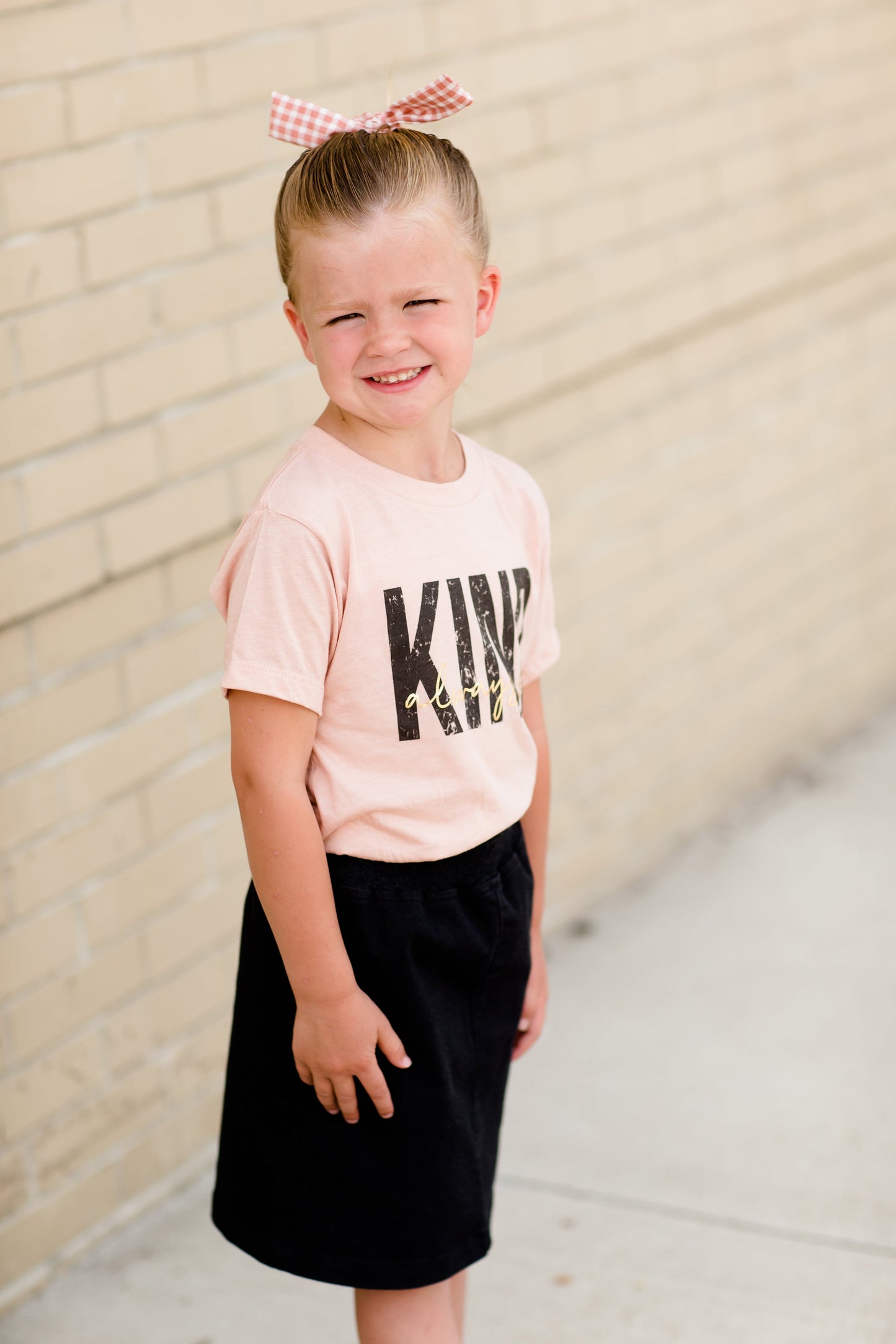 Girls Peach Graphic Tee