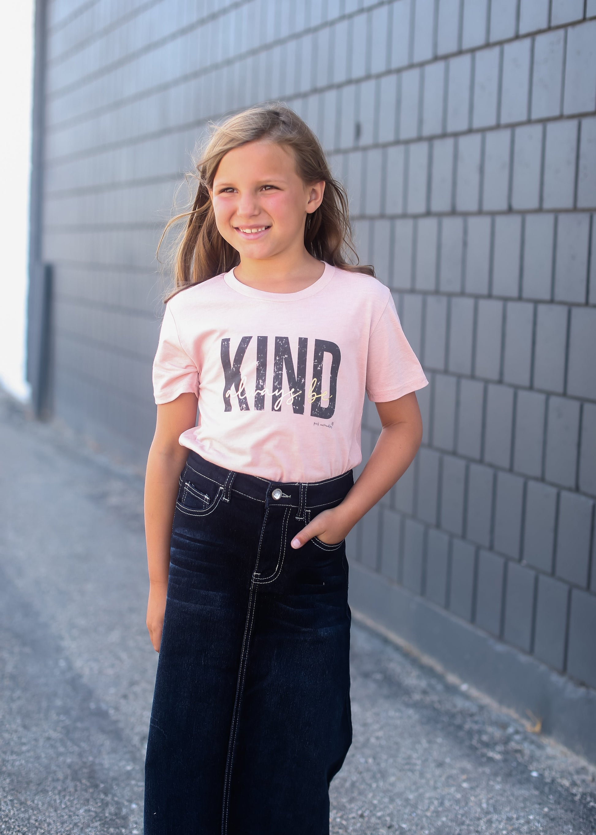 Girls Peach Be Kind Graphic Tee