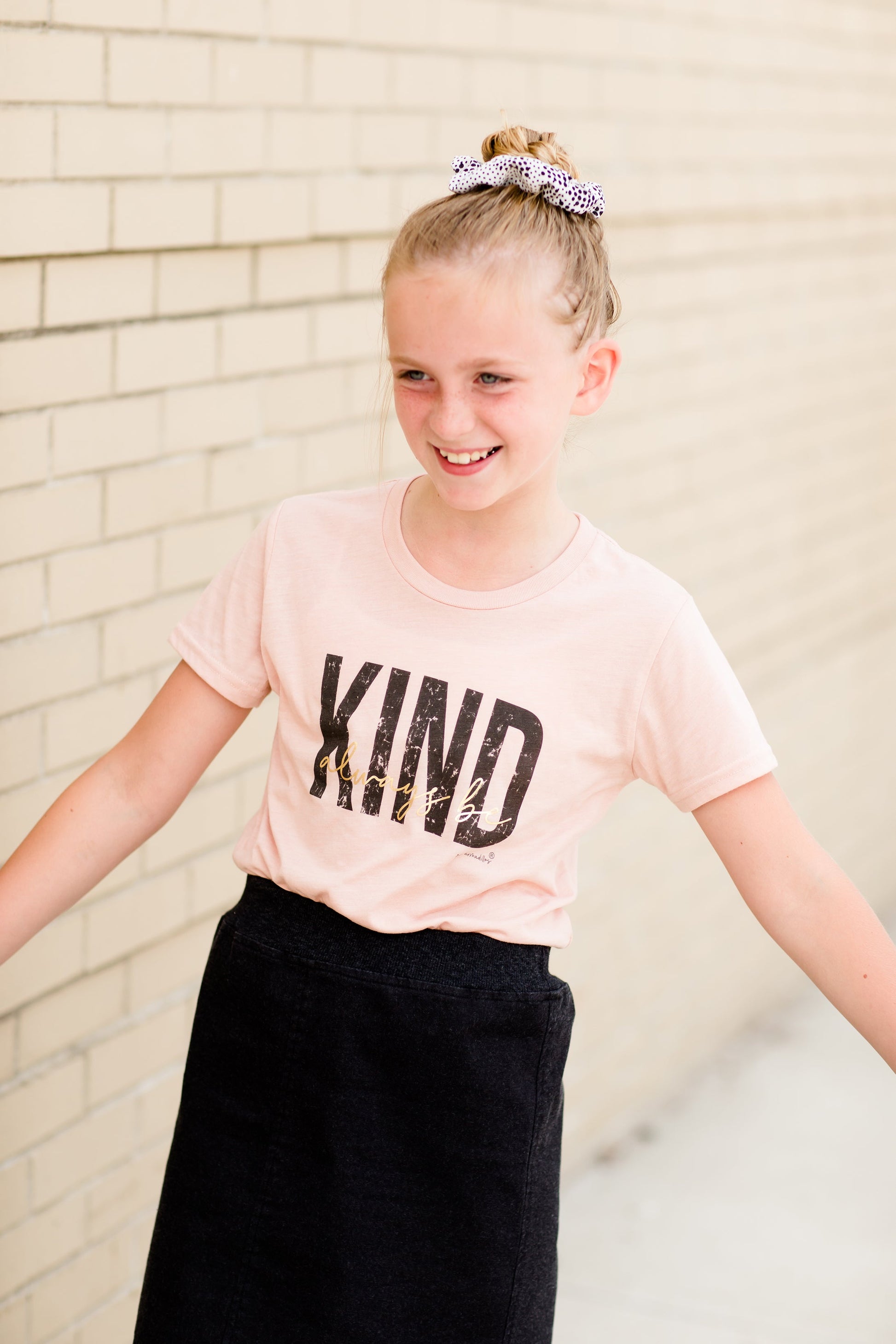 Girls Peach Be Kind Graphic Tee