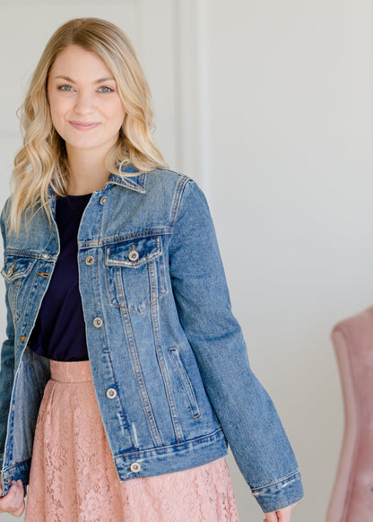 Bamboo Denim Jean Jacket Tops