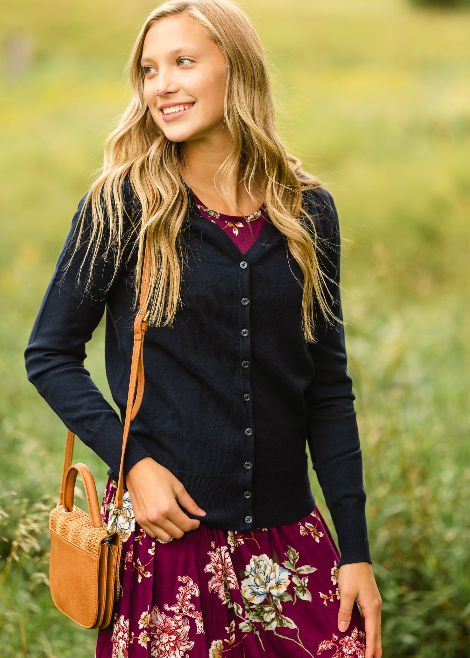 Basic + Classic Navy Cardigan Tops